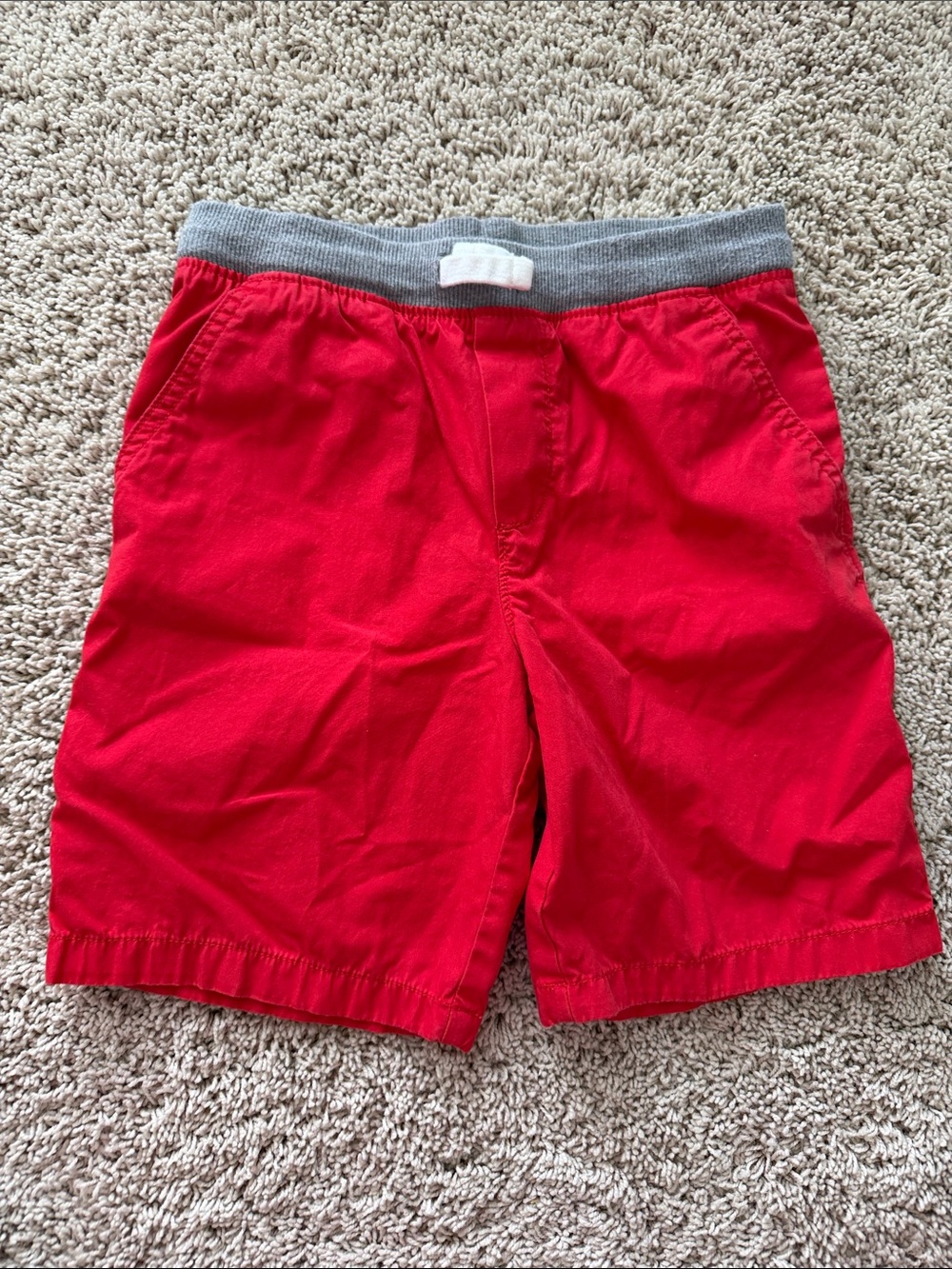 Carter's Red boys shorts with Gray elastic band size 7